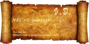 Vári Dominik névjegykártya
